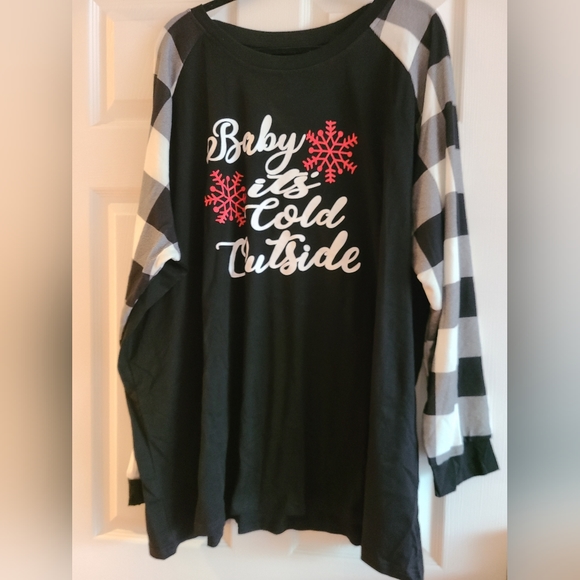 Long sleeve graphic shirt Size 5X Black - Picture 1 of 4